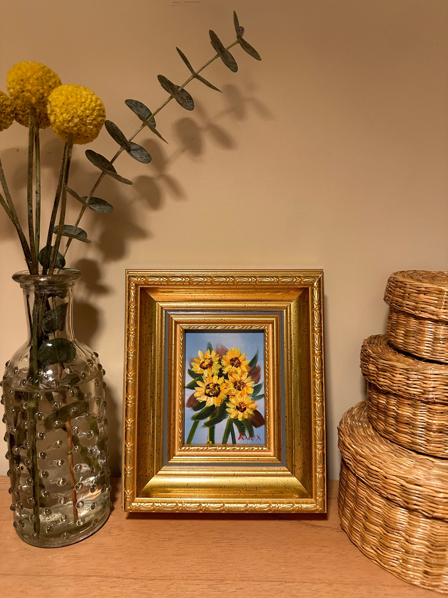 Original Sunflower Oil Painting by Rirox