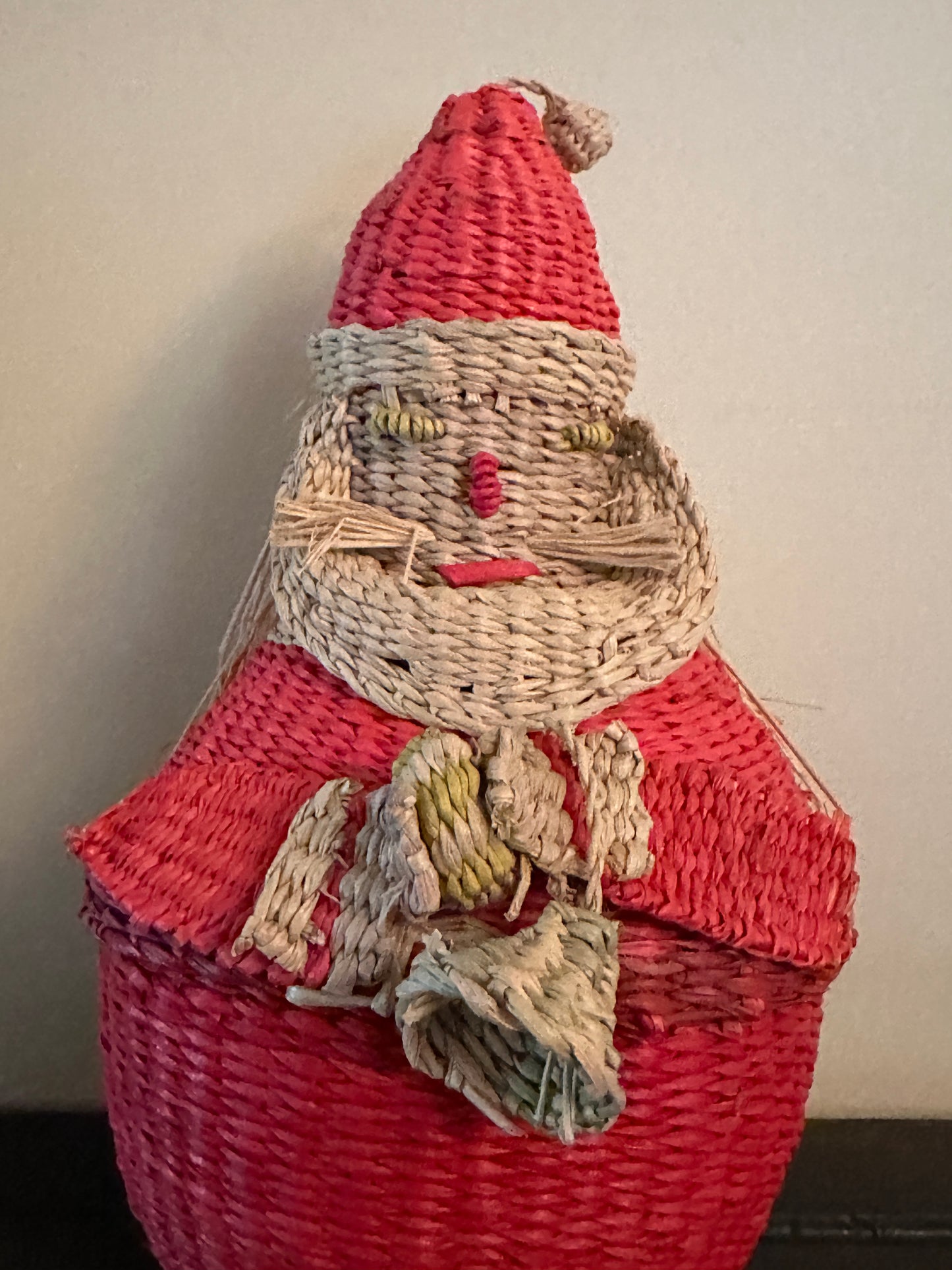 Vintage Hand-woven Santa Claus Basket