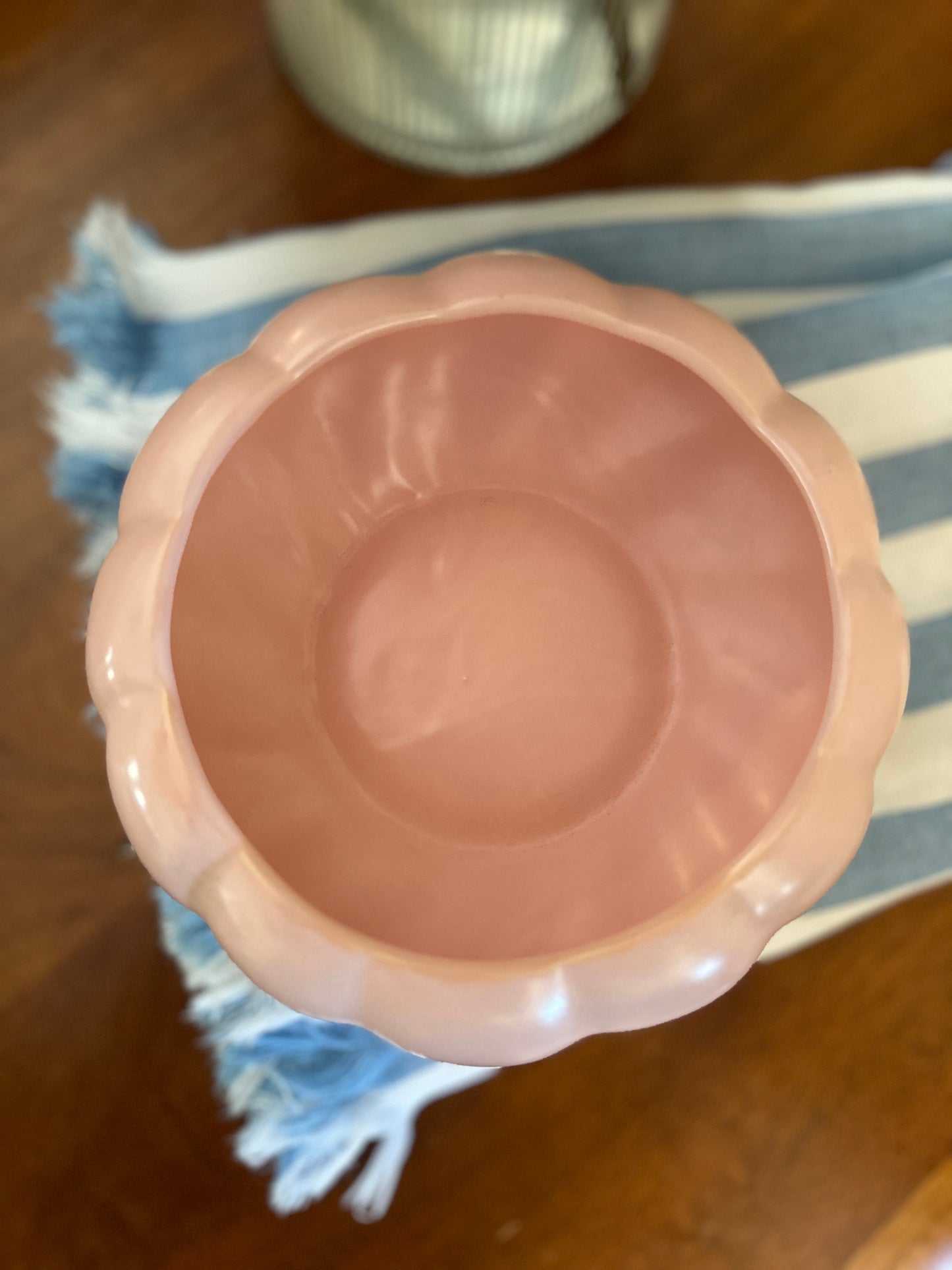 Artisan Pink Scalloped Bowl - Made in Portugal