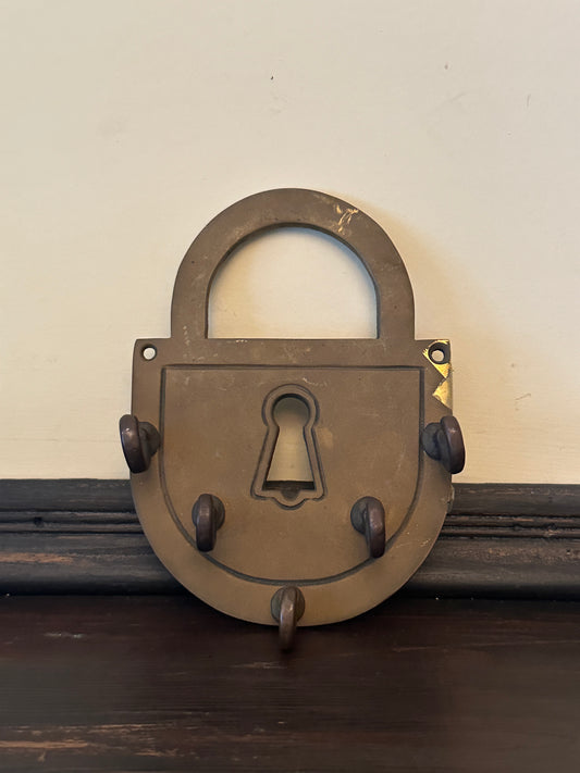 Vintage Brass Lock Key Hook