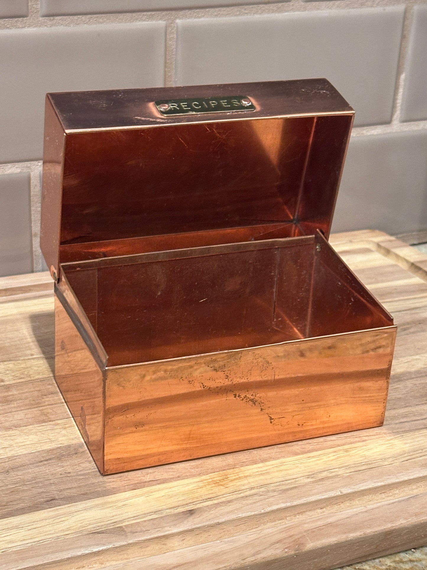 MCM Solid Copper Recipe Box