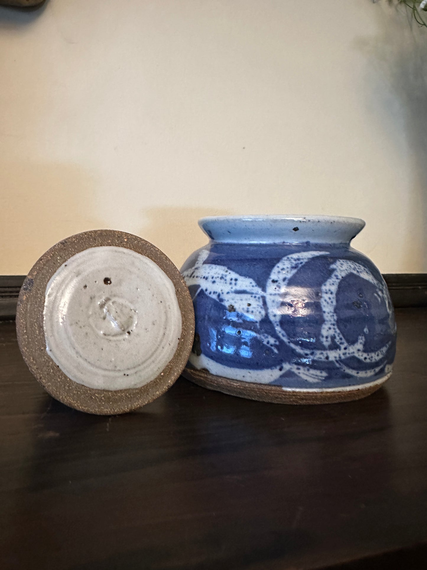 Vintage Drip Glaze Stoneware Pottery - Signed